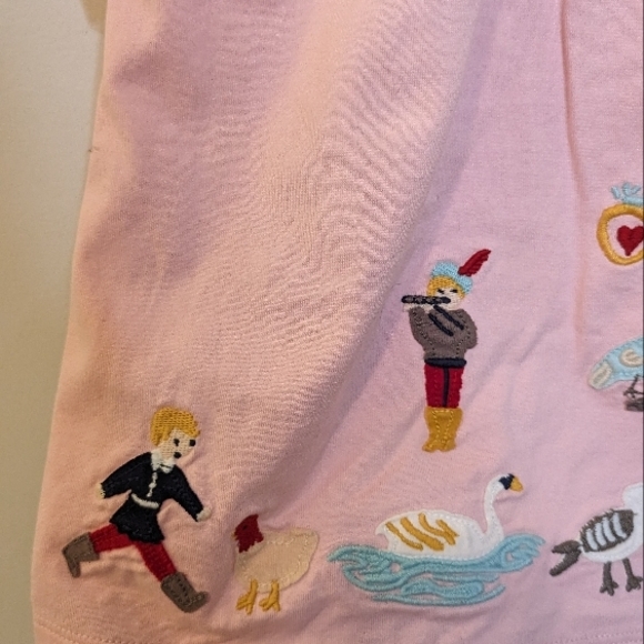 Hanna Andersson 12 Days of Christmas Pink Long Sleeve Dress Girls Size 12 - Picture 5 of 10